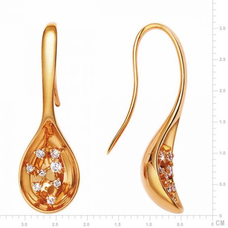 Orecchini Kimolo - Gancetti da Donna in Oro Giallo e Diamanti