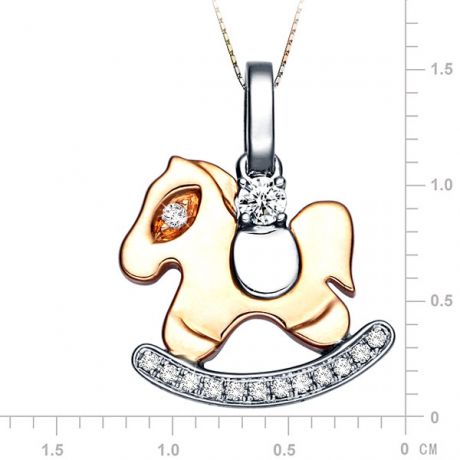 Ciondolo - Due ori 1.71gr - Diamanti 0.090ct