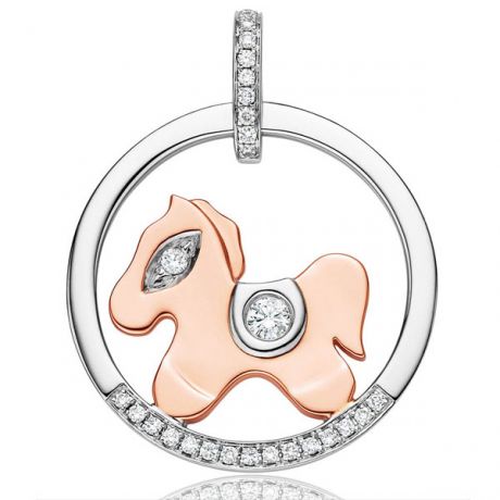 Ciondolo - Due ori 4.05gr - Diamanti 0.014ct