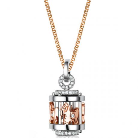 Ciondolo - Due ori 1.05gr - Diamanti 0.170ct