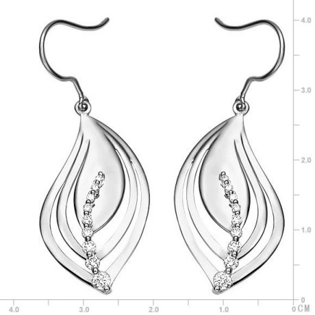 Orecchini Myconos - Gancetti da Donna in Oro Bianco e Diamanti