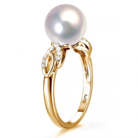 Anello Couple Danseur - Oro Giallo 18kt, Diamanti e Perla d'Acqua Dolce