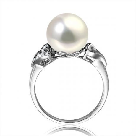 Anello Coeur de Perle - Oro Bianco, Perla d'Acqua Dolce Bianca
