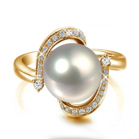 Anello Voluptueuse - Oro Giallo, Perla d'Acqua Dolce