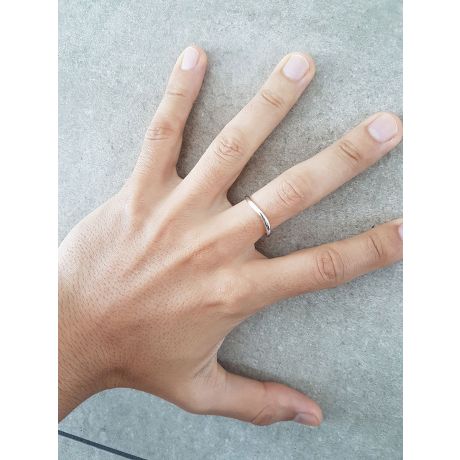 Fede nuziale Uomo. Platino. Diamante 0.011ct