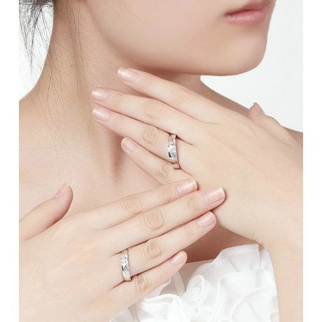 Fede Nuziale Giuliana - Anello Donna Platino Lucido/Spazzolato