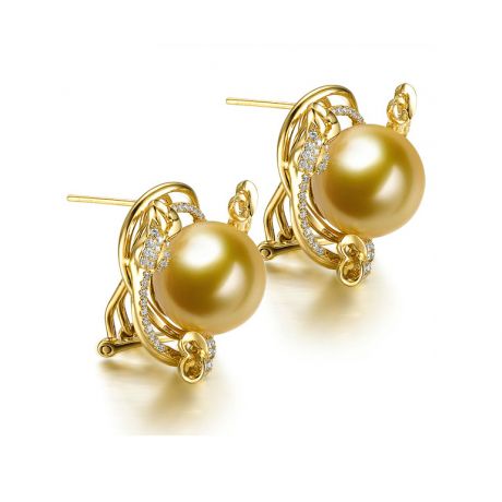 Orecchini La Vie en Rose - Oro Giallo e Perle dei Mari del Sud