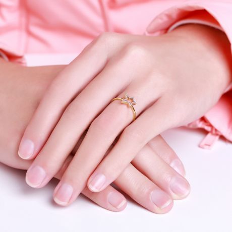 Anello Stellare - Oro Giallo & Diamanti