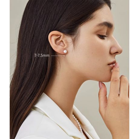 Orecchini A Lobo Chihiro - Perle Akoya Bianche 7/7.5mm AAA - Farfalla Oro Giallo