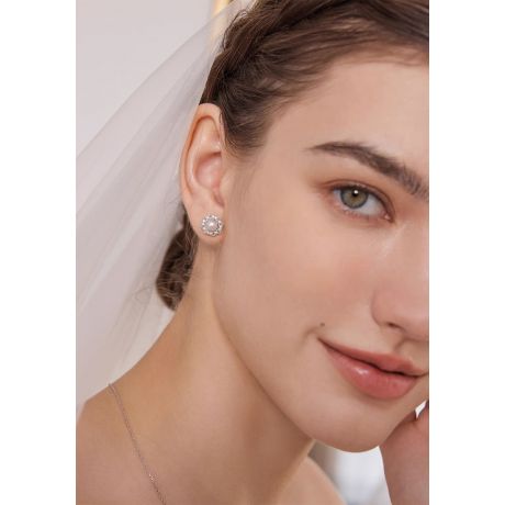 Orecchini Géométria Préciosa - Perle Akoya, Diamanti, Oro bianco