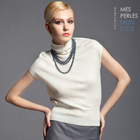 Collana Joséphine Baker  - Perle d'Acqua Dolce Nere - 7/7.5mm, AAA