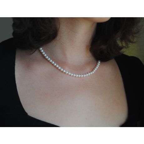 Collana Olympia  - Piccole Perle d'Acqua Dolce Bianche - 5/5.5mm, AAA