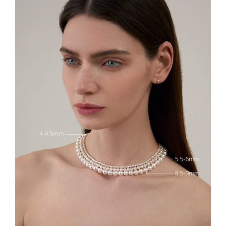 Collana Shimotsuke - Grosse Perle Bianche Akoya - 8.5/9mm, GEMMA / HANADAMA