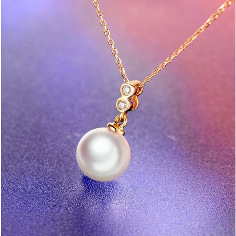 Ciondolo Oki - Oro Giallo, Diamanti e Perla Akoya