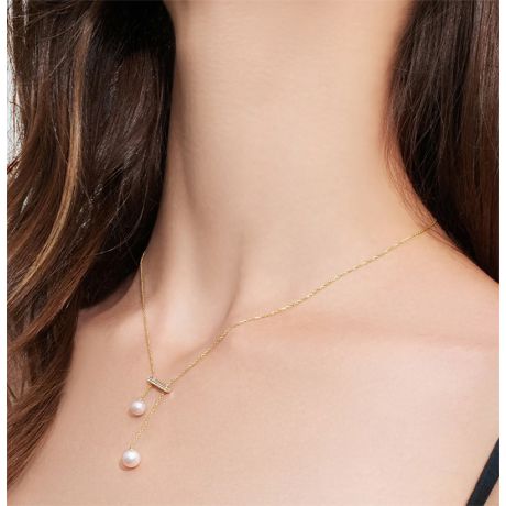 Ciondolo Nota Musicale - Oro Giallo, Diamanti & Perle Akoya