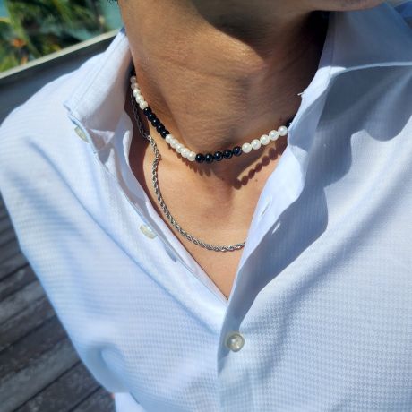 Collana Uomo Perla Monochrome Pulse