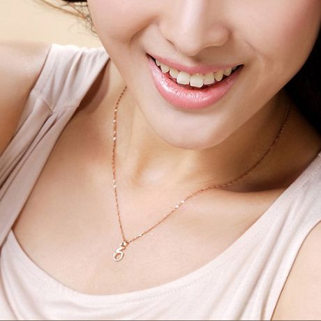 Ciondolo chiffre 6 - Oro rosa 18cts e diamanti 0.065ct