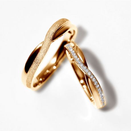 Fedi Nuziali Coppia Golden River - Oro Rosa