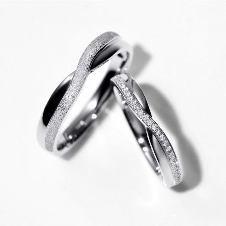 Fedi Nuziali Coppia Golden River - Platino