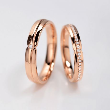 Fede Nuziale Frida - Oro Rosa e Diamanti