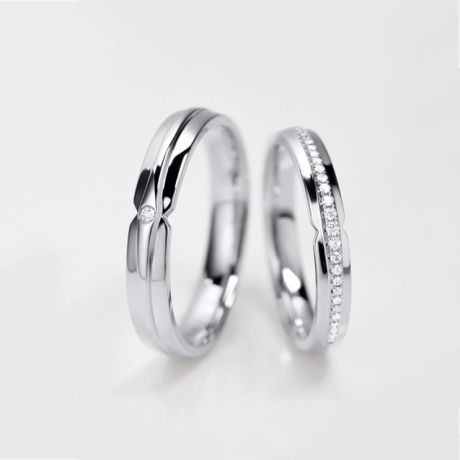 Fede Nuziale Uomo Diego - Platino & Diamante