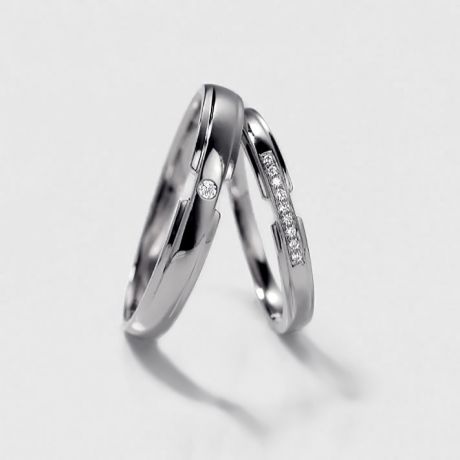 Fede Nuziale Uomo Jack - Platino & Diamante