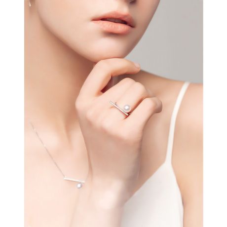 Anello Réflexion - Oro Bianco, Diamanti & Perla Akoya