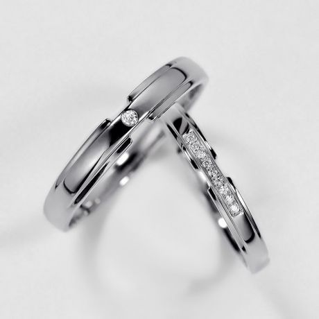 Coppia Anelli Jackie & Jack - Platino Finitura Lucida