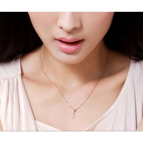 Ciondolo chiffre 1 - Oro rosa 18cts - Diamanti 0.035ct