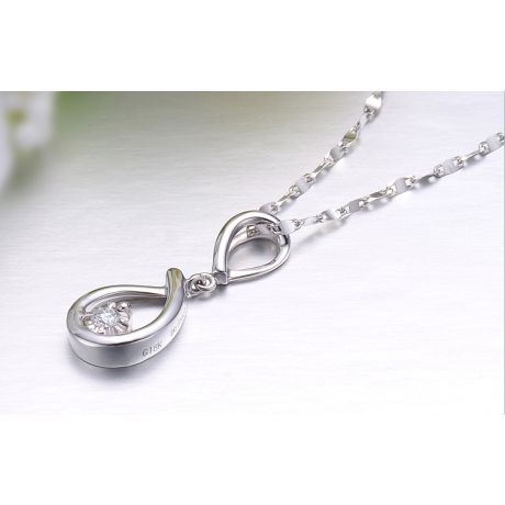 Ciondolo lasso in oro bianco e diamante - Attrape moi si tu m'aimes