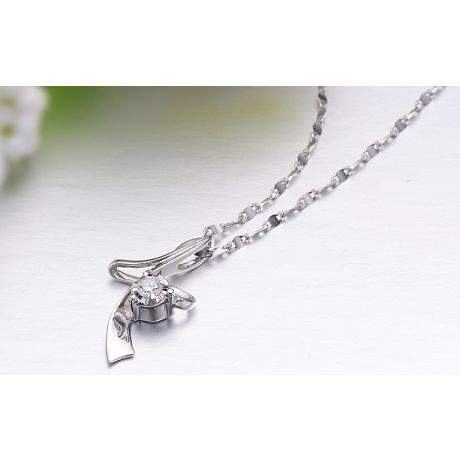 Ciondolo diamante Signature - In oro bianco 18 carati