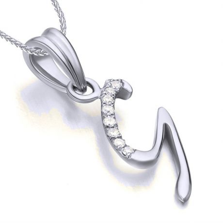 Ciondolo chiffre 9 - Oro bianco 18kt - Diamanti 0.016ct