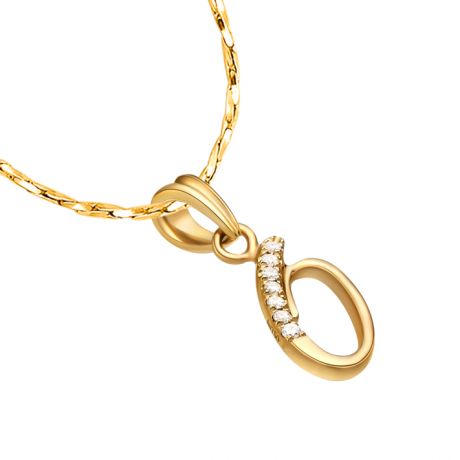 Ciondolo 0 - Oro giallo 18cts e diamanti 0.035ct