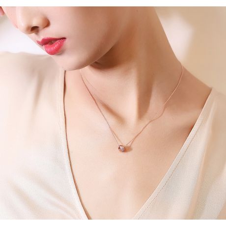 Ciondolo Il était une fois... Nous - Nodo Oro rosa, Diamanti I Gemperles