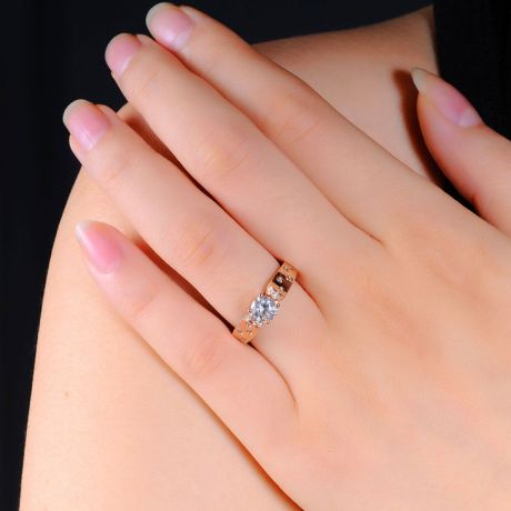 Anello Fiançaille Solitario Oro rosa. Diamanti 0.80ct