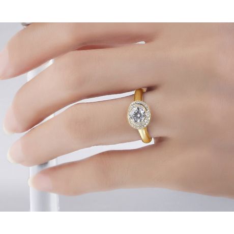 Anello di Fidanzamento Grazioso - Oro Giallo 18kt & Spirale Diamanti | Grazioso