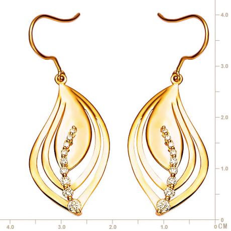 Orecchini Myconos - Gancetti da Donna in Oro Giallo e Diamanti