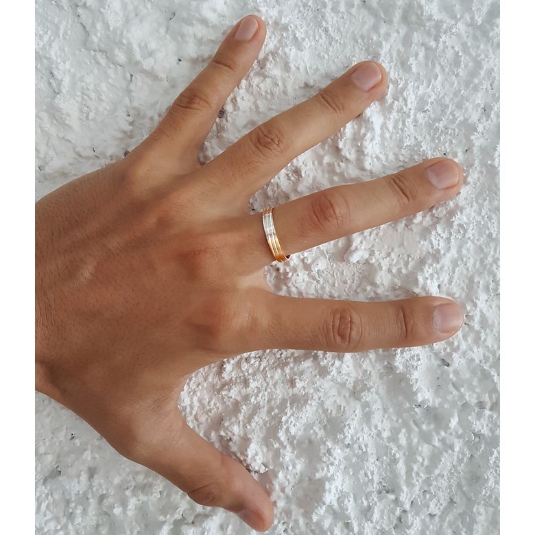 Fede Uomo - 2 Ori 4.00gr - Diamanti 0.018ct - 6