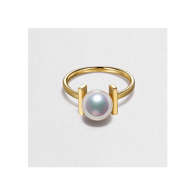 Anello Otohiko - Oro Giallo e Perla Akoya Giappone - 6