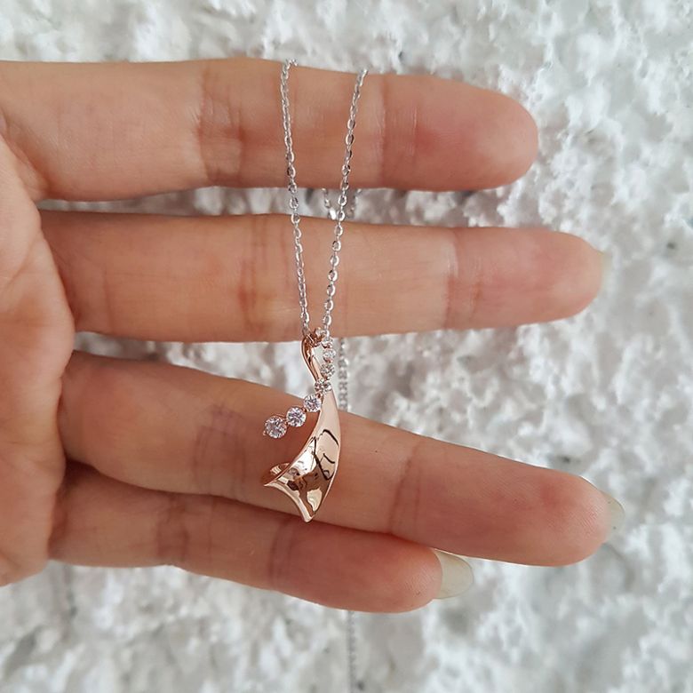 Ciondolo - Oro rosa 2.14gr - Diamanti 0,290ct - 4