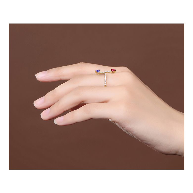 Anello Autre moi Oro giallo. Diamanti, Zaffiri - 5