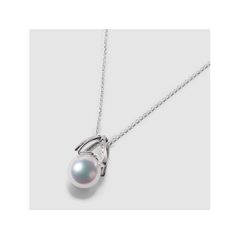 Ciondolo e Orecchini Masako dal Giappone. Perle Akoya, Oro bianco, diamanti - 6