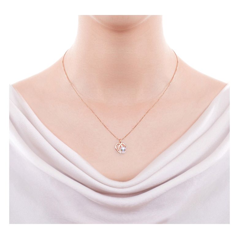 Ciondolo e Orecchini Chiaky - Parure Oro Rosa & Perle Akoya - 5