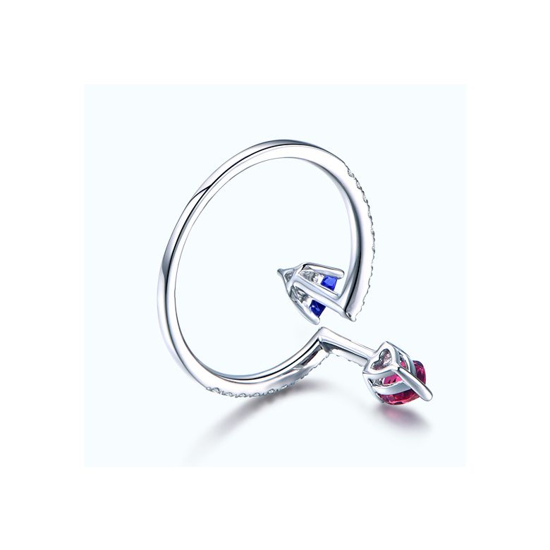 Anello Autre moi. Oro bianco, diamanti, Zaffiri - 6