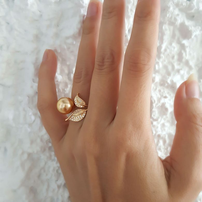 Anello Jasmin - Perla dei Mari del Sud Gold e Oro Giallo - 9