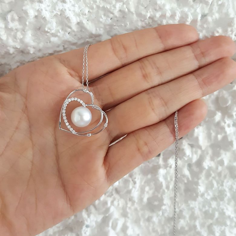 Ciondolo coeur - Cadeau déclaration d'amour - Perle Australie bianca - 6