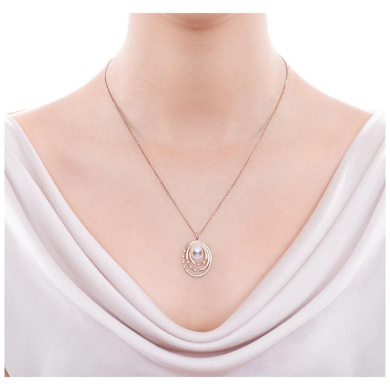 Parure Kaneo. Oro Rosa, Perle Akoya e Diamanti - 2