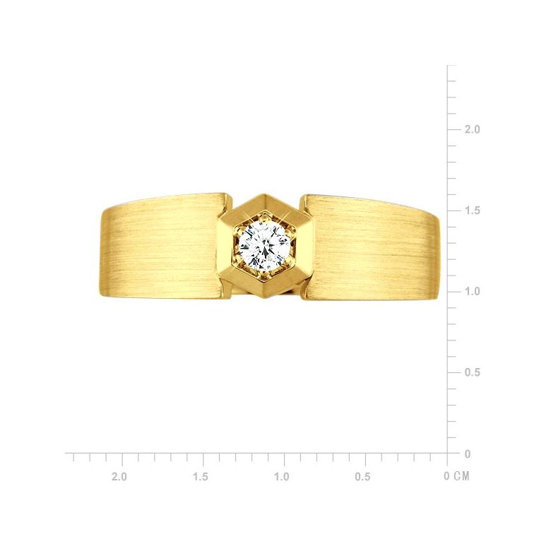 Anello per Uomo Oro giallo & Diamante solitario. Motivo esagonale | Capitaine - 4