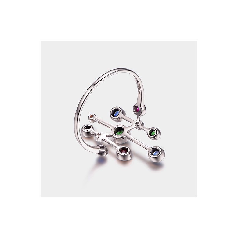 Anello Gocce d'amore. Oro bianco, pietre preziose - 12