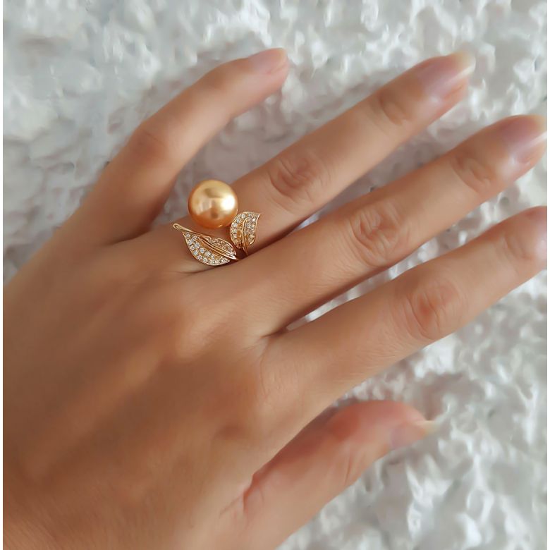 Anello Jasmin - Perla dei Mari del Sud Gold e Oro Giallo - 8